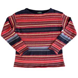 LRL Ralph Lauren Jeans Cotton Linen Sweater Stripes Women's Medium